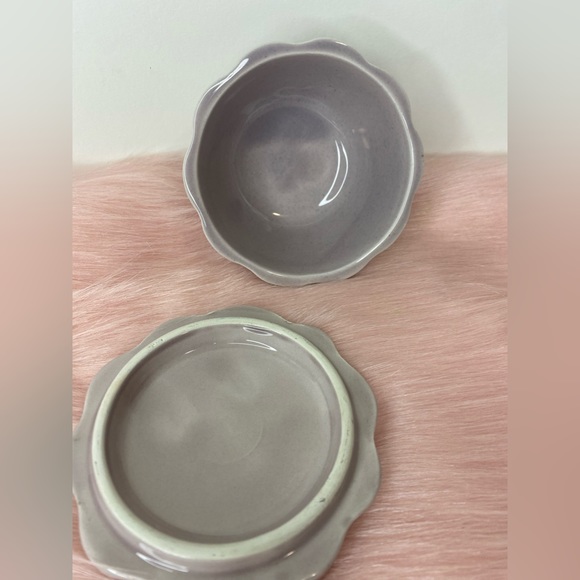 Trinket Box Ceramic 3D Rose Floral Teal Treasure Trinket Jewelry Decor Gift - Picture 4 of 9